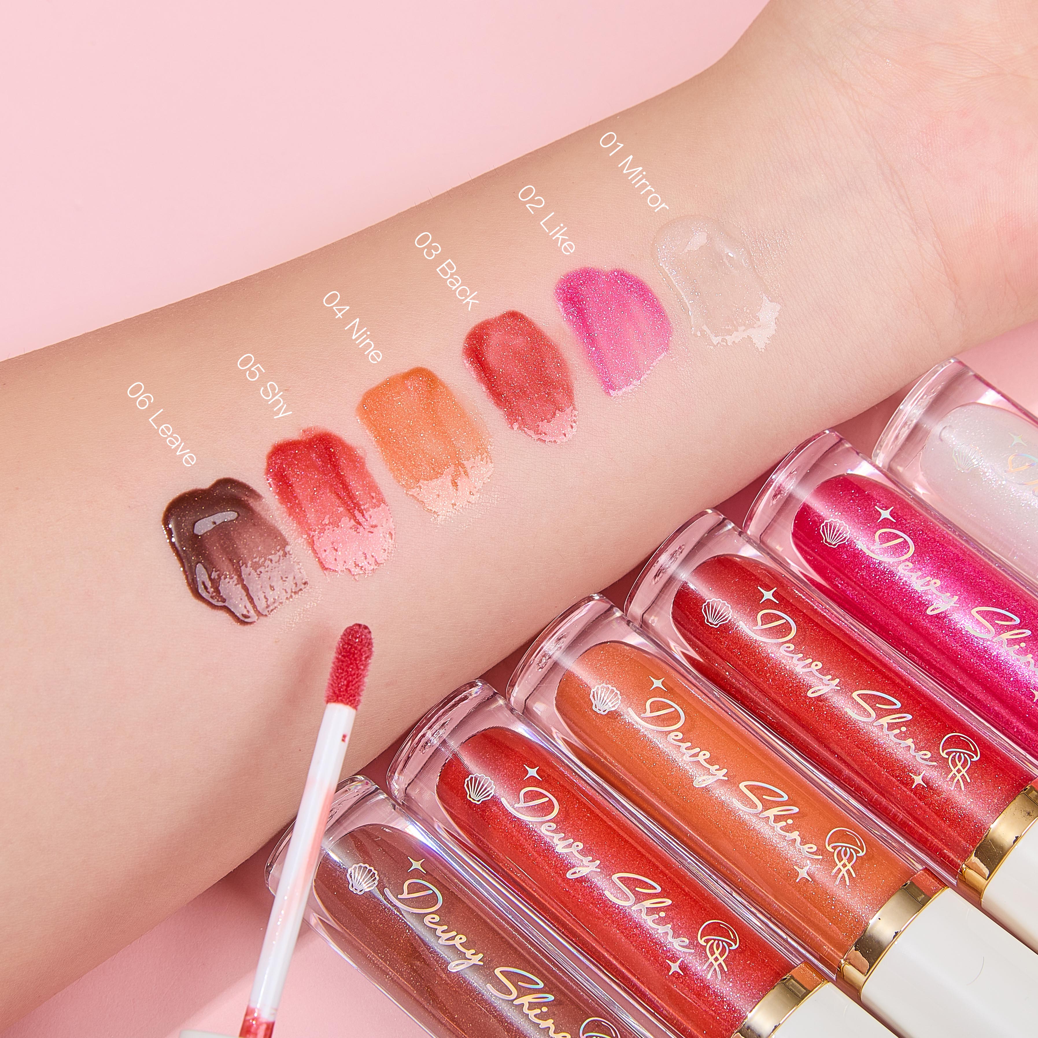 Muestras de los seis colores del brillo labial ULTRAMO WC023.